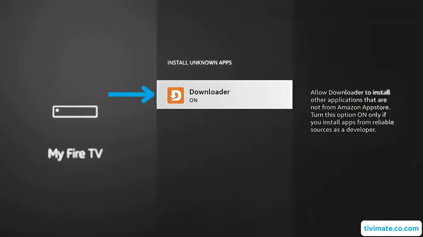 Allow Downloader to install unknown apps for IPTV on Firestick